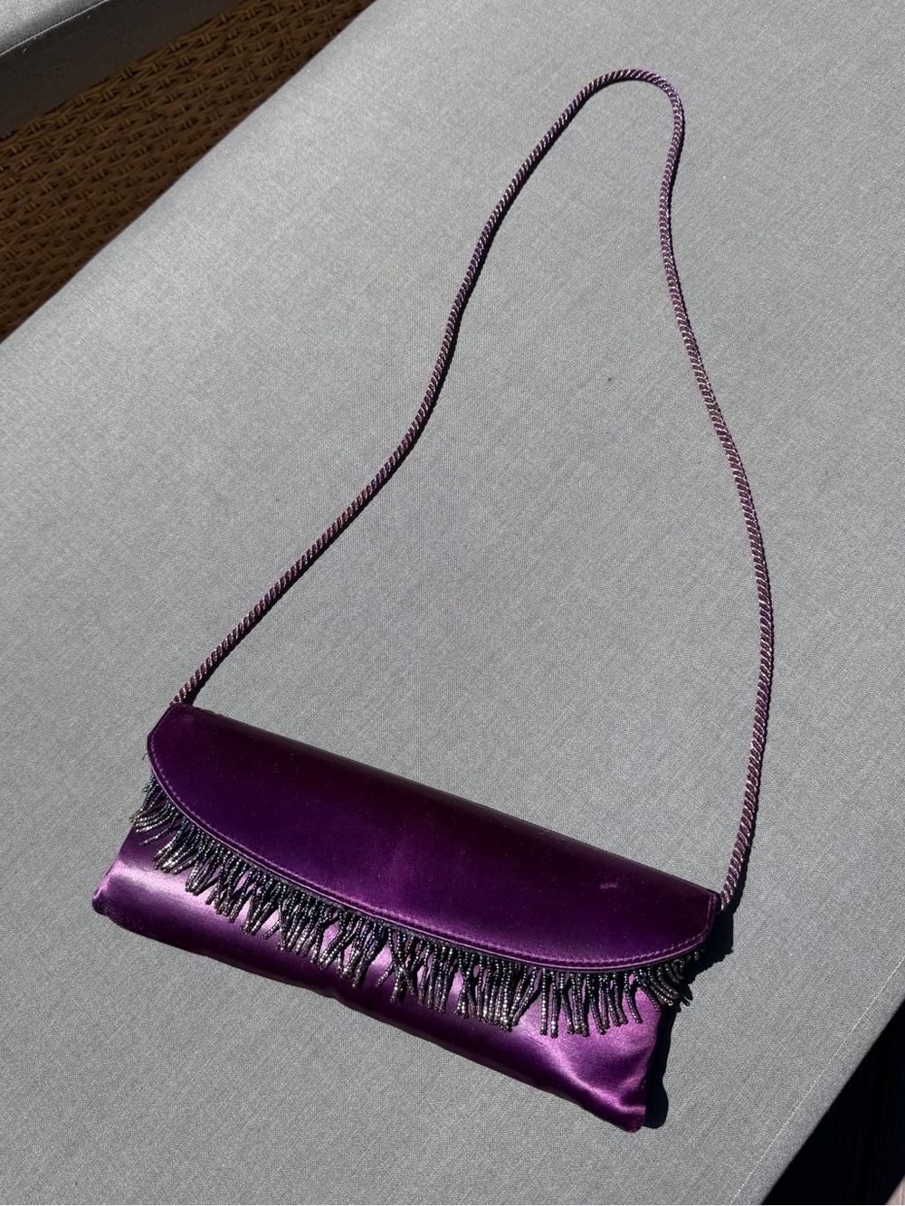 Beaded purple purse